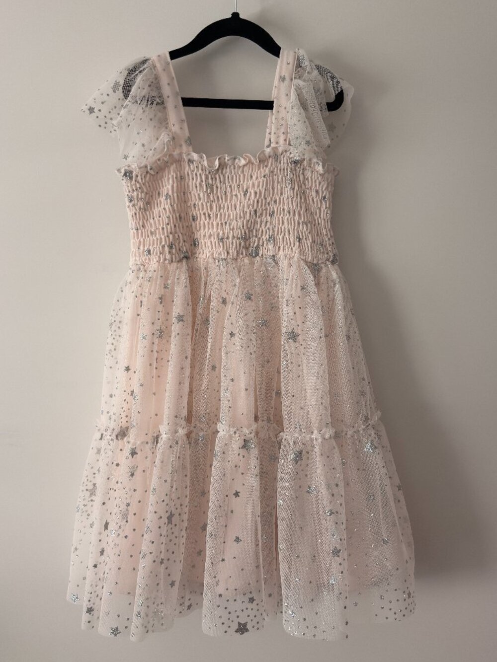 Zunie Kids' Smocked Bodice Sparkle Star Dress